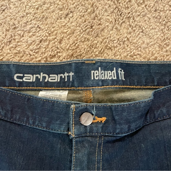 Carhartt Relaxed Fit Double Knee Rugged Flex Jeans Dark Wash Size 40 x 30 - Picture 3 of 12